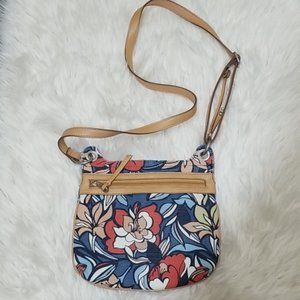 Relic Floral Canvas Crossbody Purse EUC
